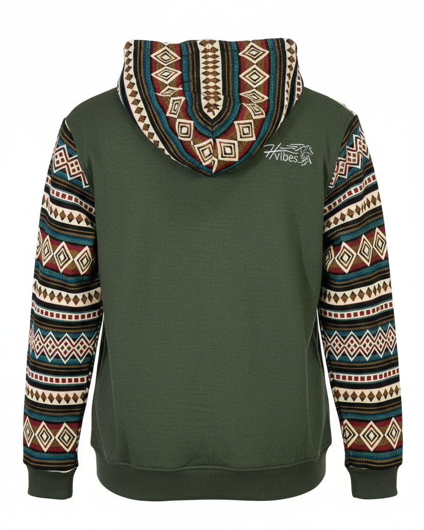 Hoodie West avec zip kaki 7