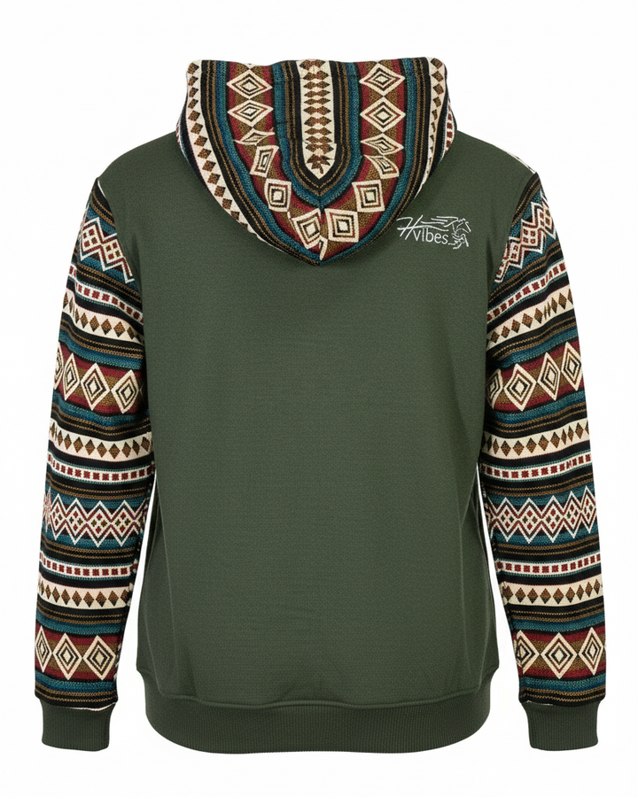 Hoodie West avec zip kaki 7