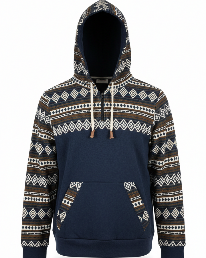 Hoodie West avec zip bleu 9
