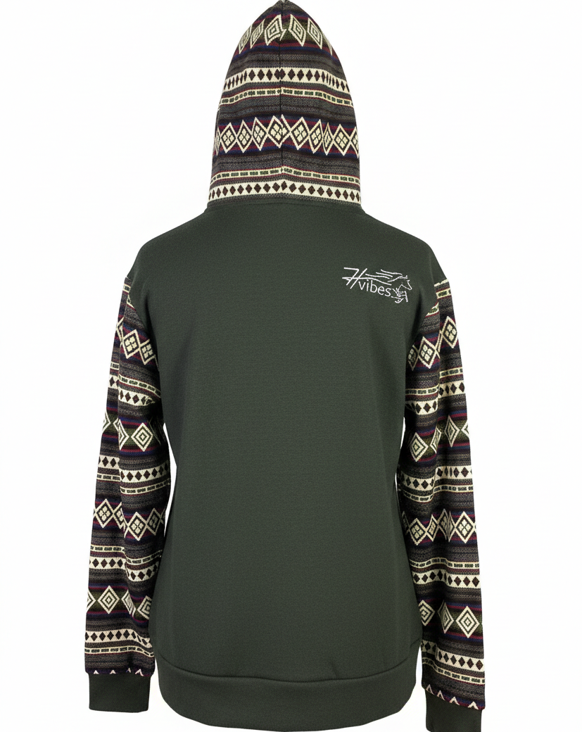 Hoodie West avec zip kaki 6