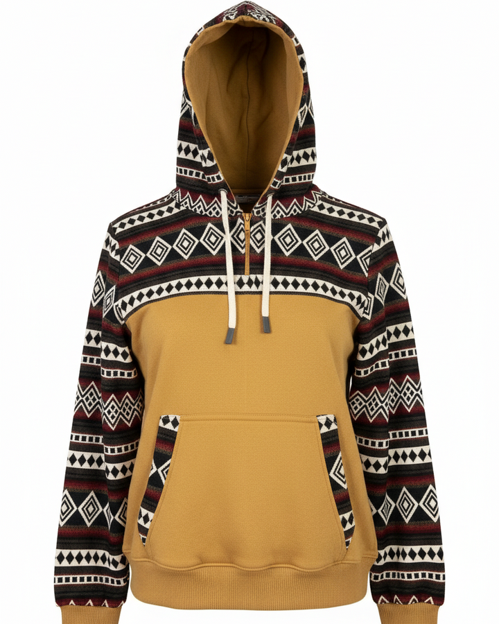 Hoodie West avec zip jaune 4