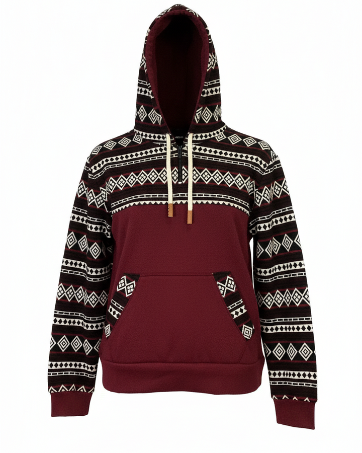 Hoodie West avec zip bourgogne 2