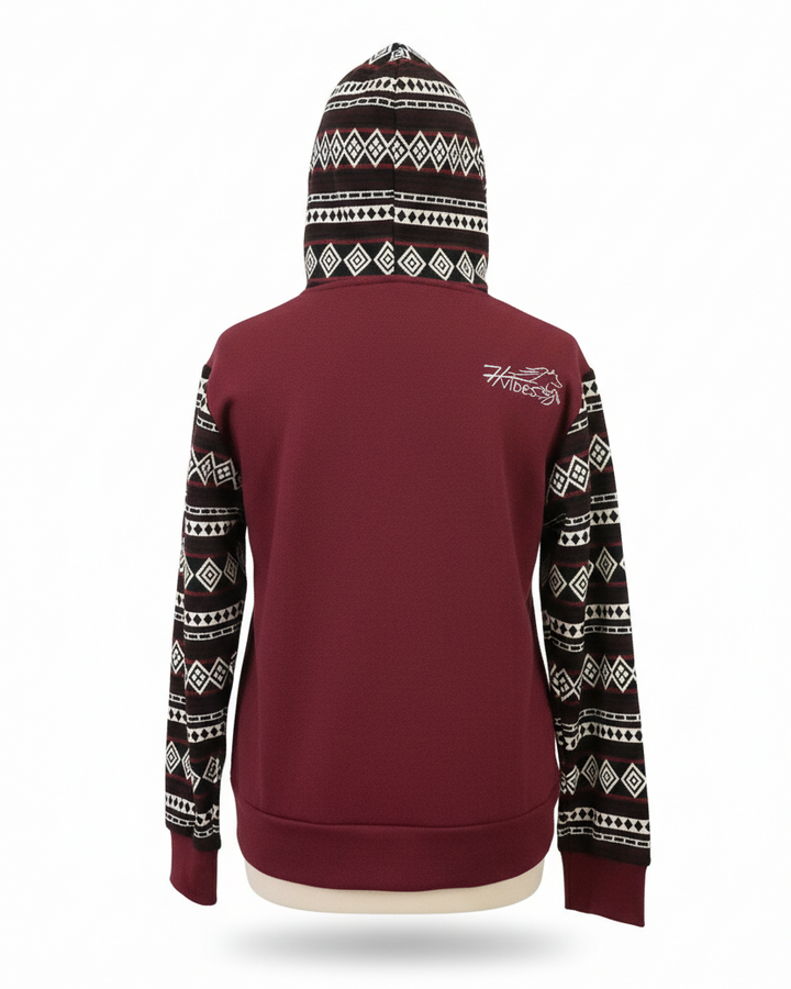 Hoodie West avec zip bourgogne 2