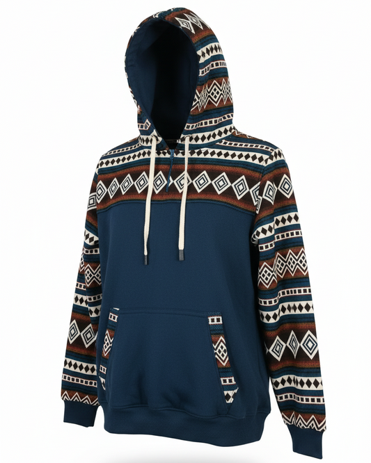 Hoodie West avec zip bleu 11