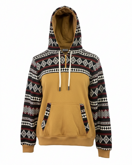 Hoodie West zip jaune 1