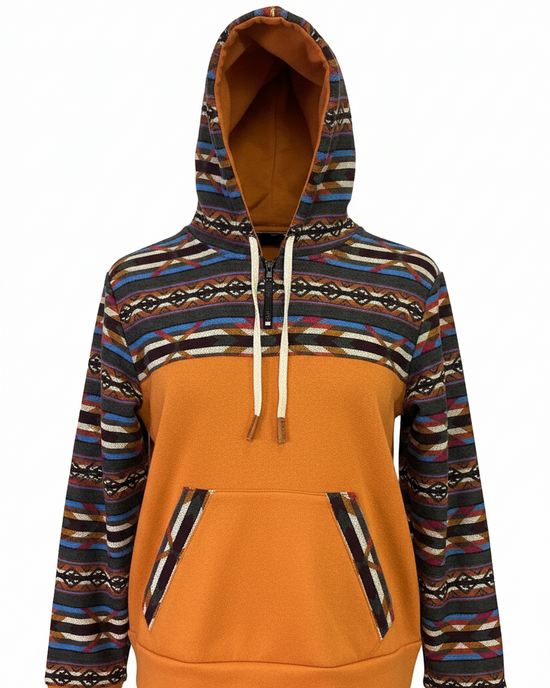 Orange zip-up hoodie, size 6