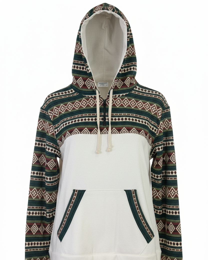 Hoodie West avec zip blanc 3