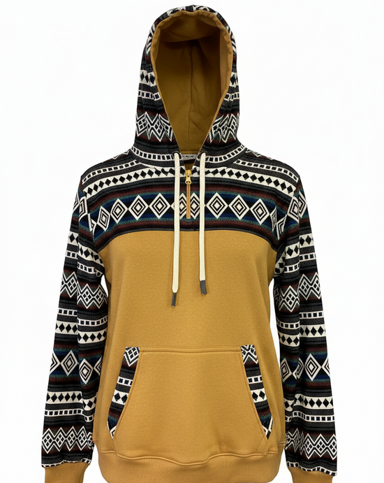 Hoodie West with yellow zip 2