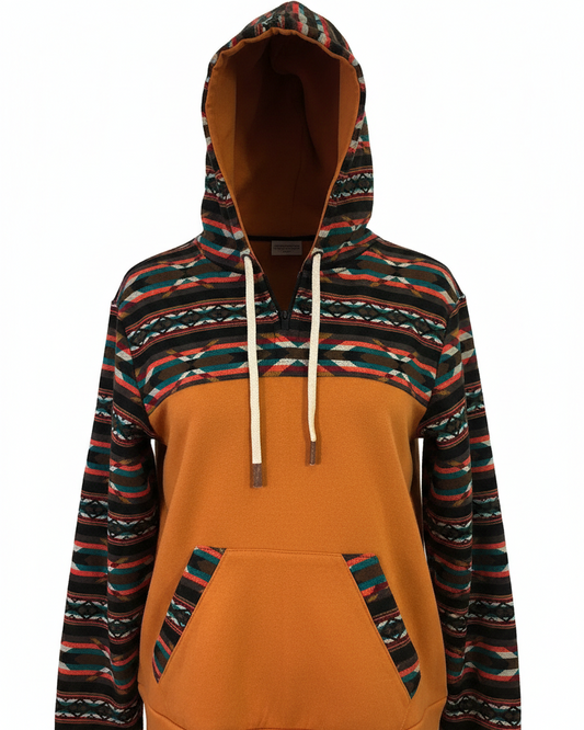 Hoodie West avec zip orange 10
