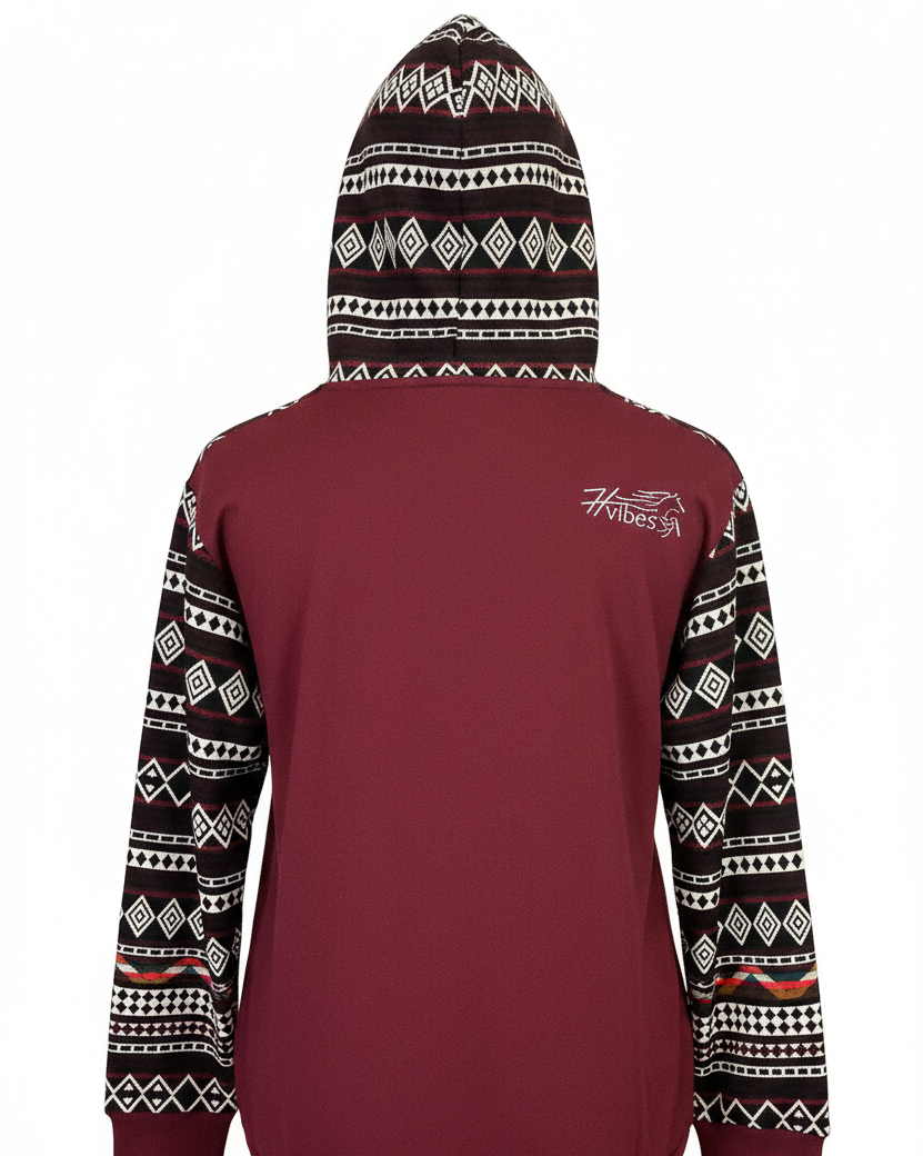 Hoodie West avec zip bourgogne 3
