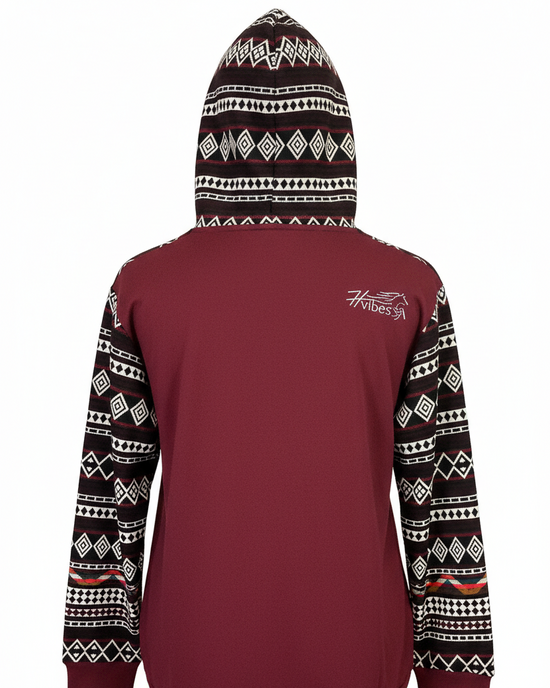 Hoodie West avec zip bourgogne 3