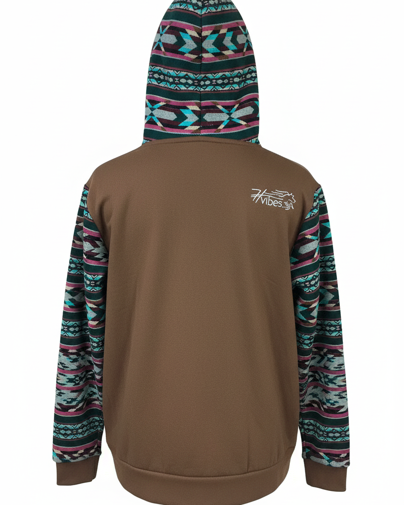 Hoodie West avec zip brun 4