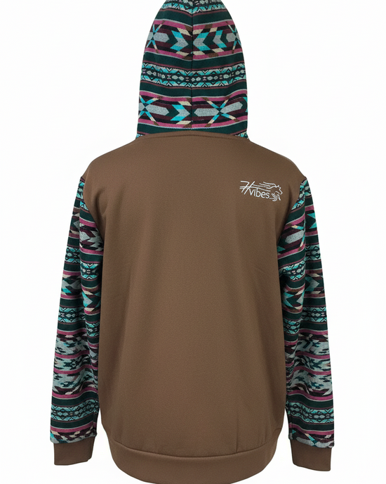 Hoodie West avec zip brun 4