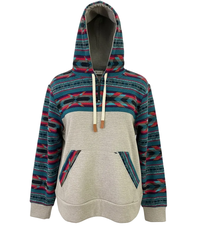 Hoodie West avec zip gris pâle 4