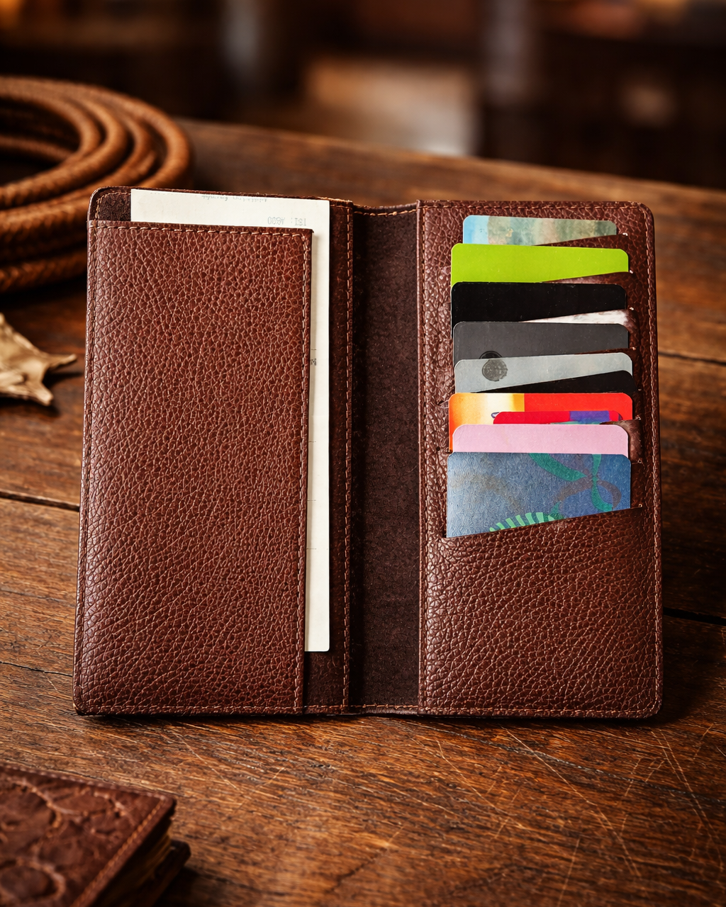Men's wallet in leather and cowhide