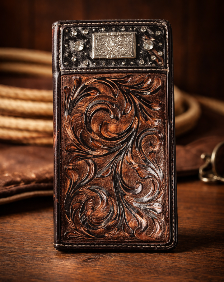 Men's wallet in leather and cowhide