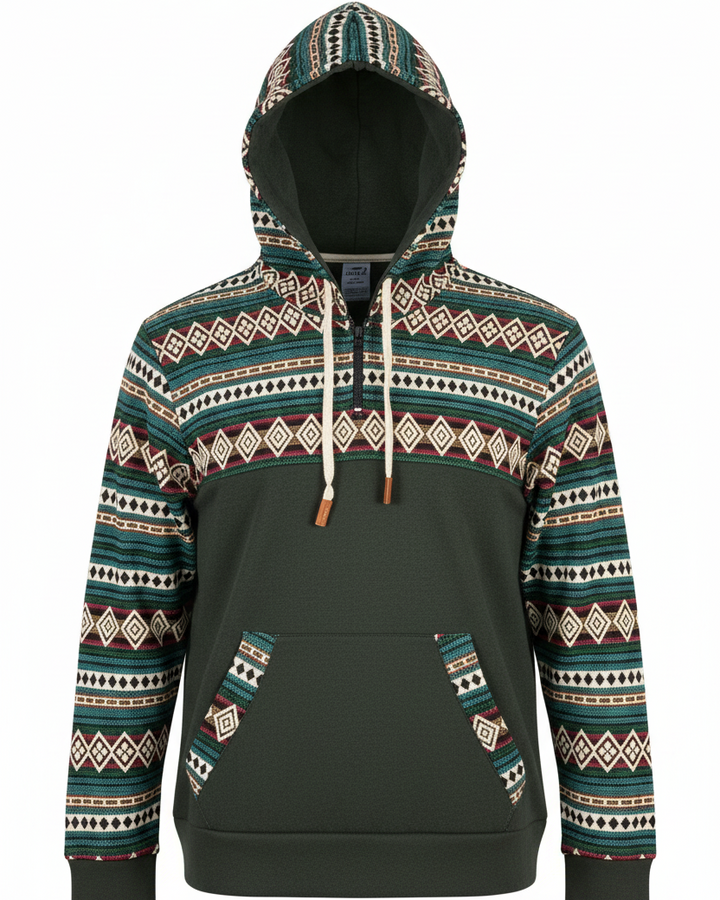 Hoodie West avec zip kaki 2