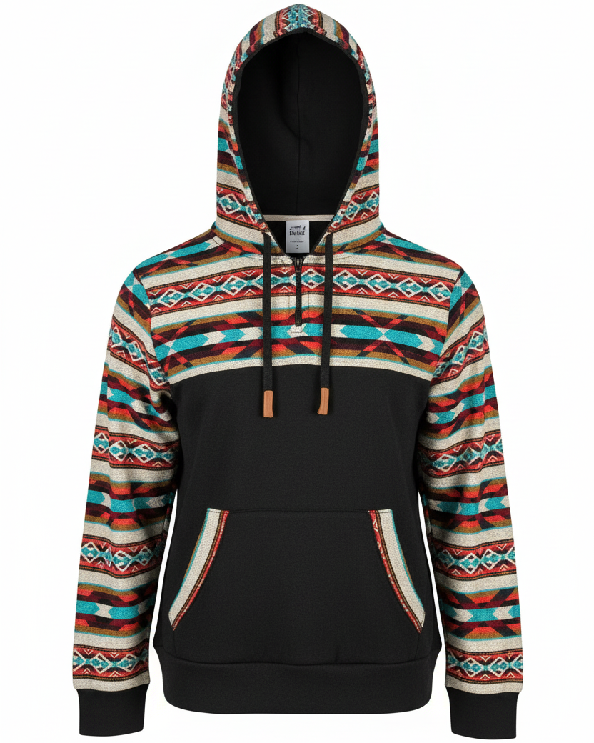 Hoodie West avec zip noir 1