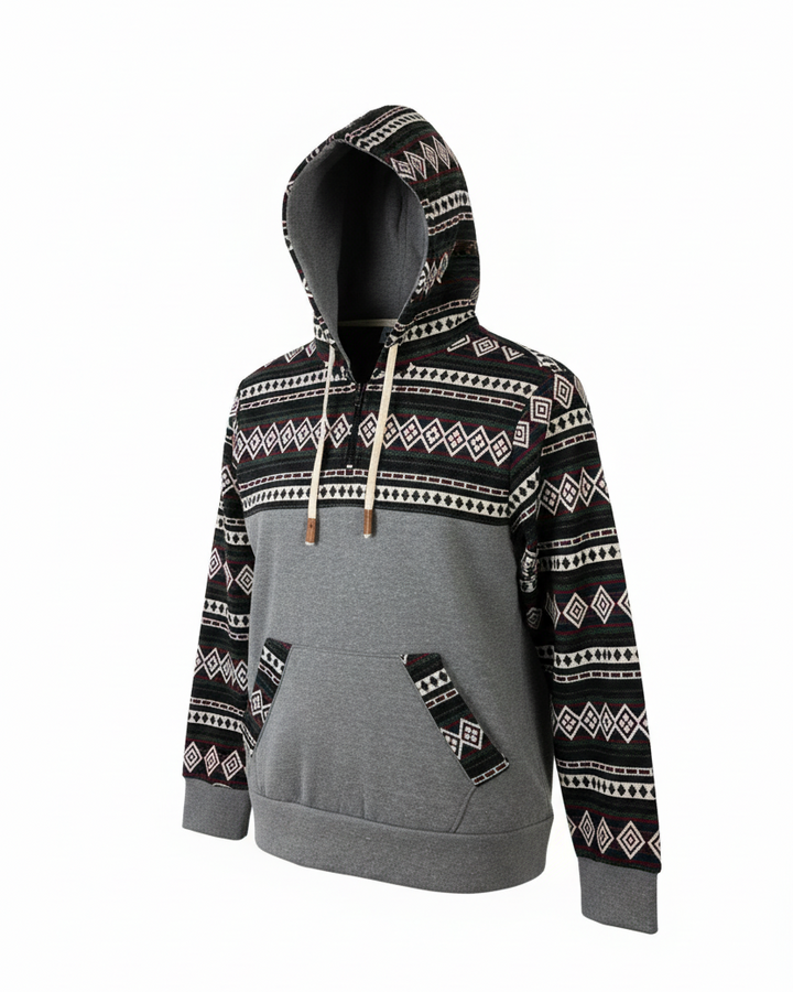 Hoodie West avec zip gris 1