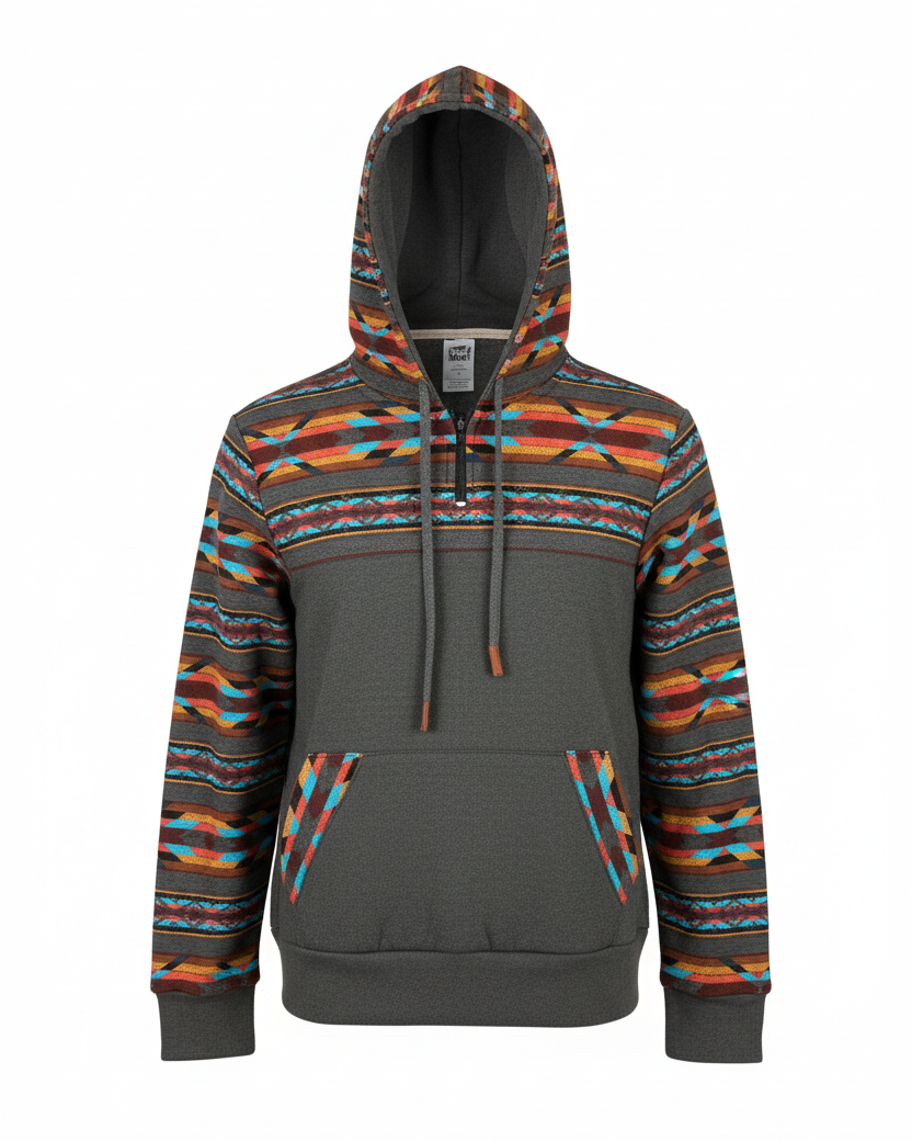 Hoodie West avec zip gris foncé 1