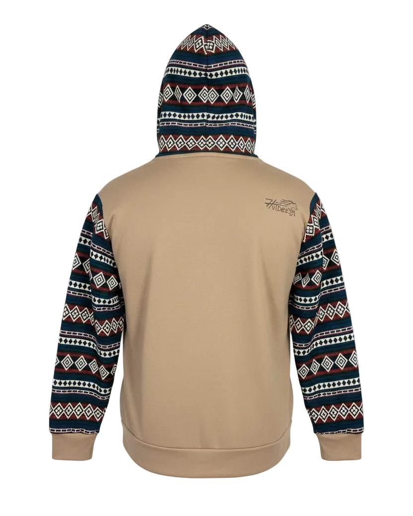 Hoodie West avec zip beige 1