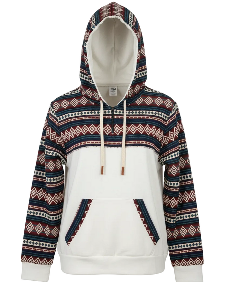 Hoodie West avec zip blanc 1