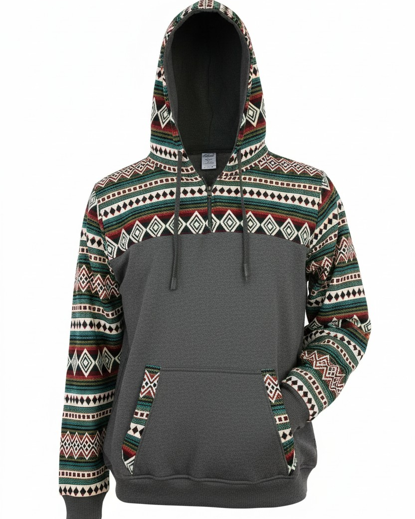 Hoodie West avec zip gris foncé 2
