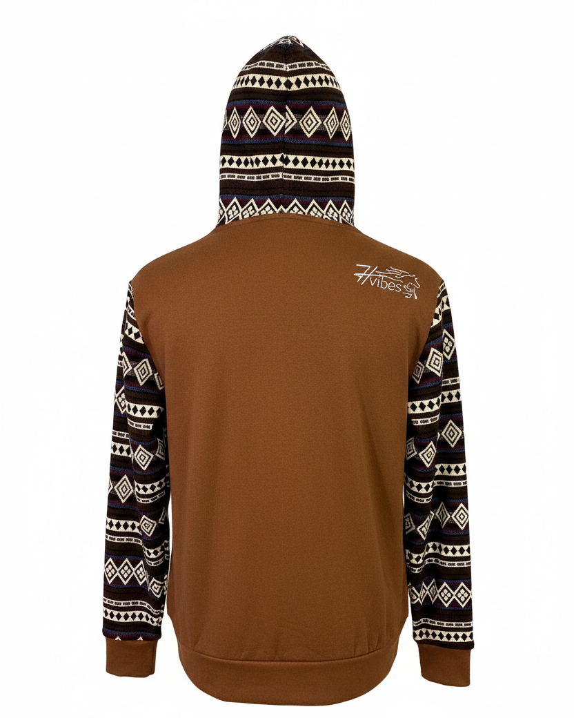 Hoodie West avec zip brun 1