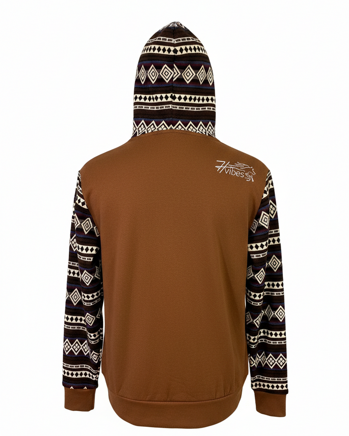 Hoodie West avec zip brun 1