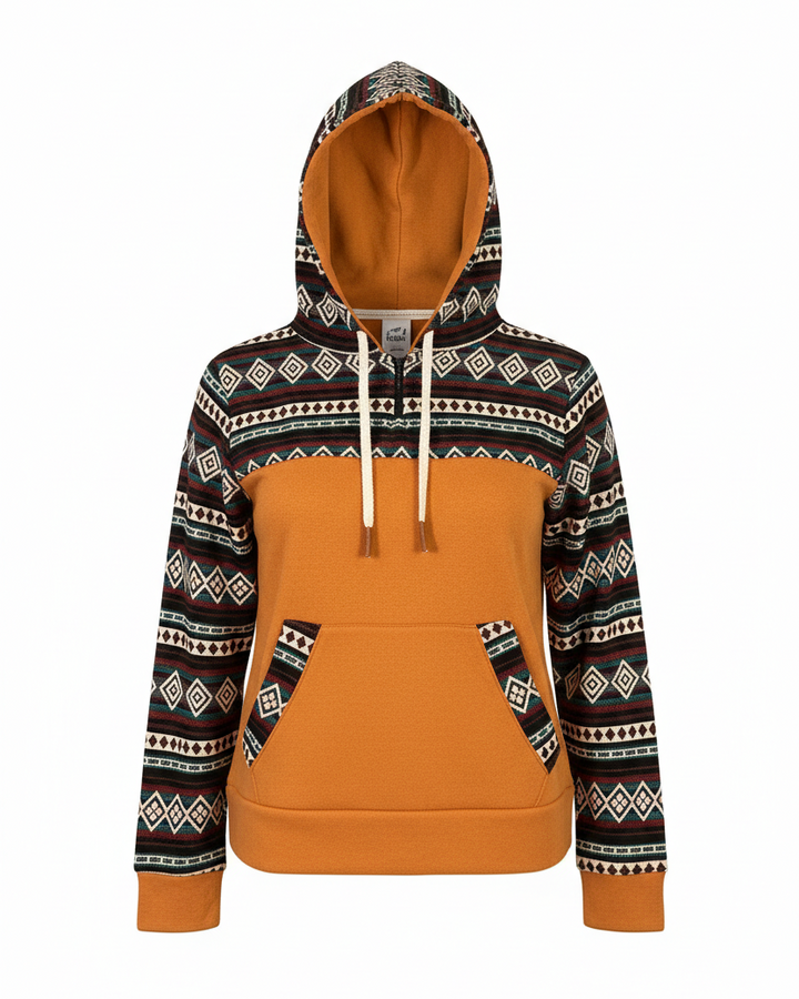 Hoodie West avec zip orange 1