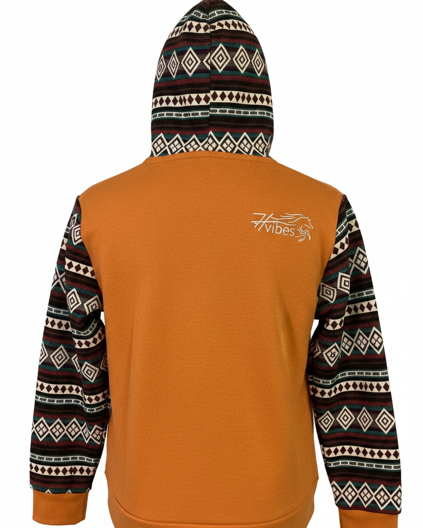 Hoodie West avec zip orange 1