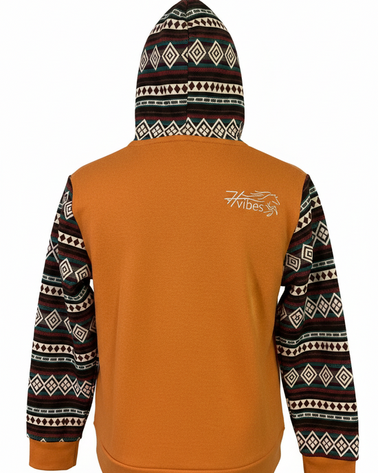Hoodie West avec zip orange 1