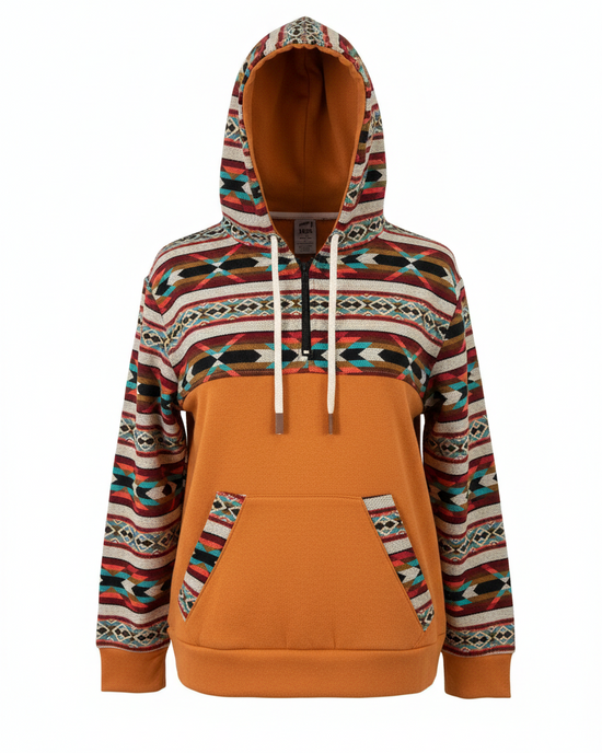 Hoodie West avec zip orange 3