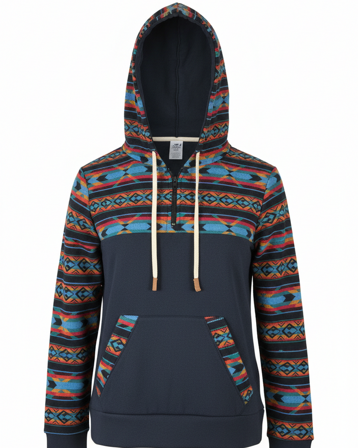 Hoodie West avec zip bleu 7
