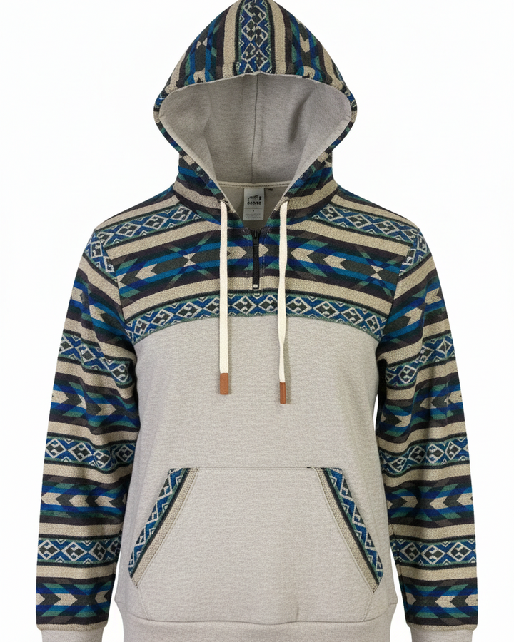 Hoodie West avec zip gris pâle 3