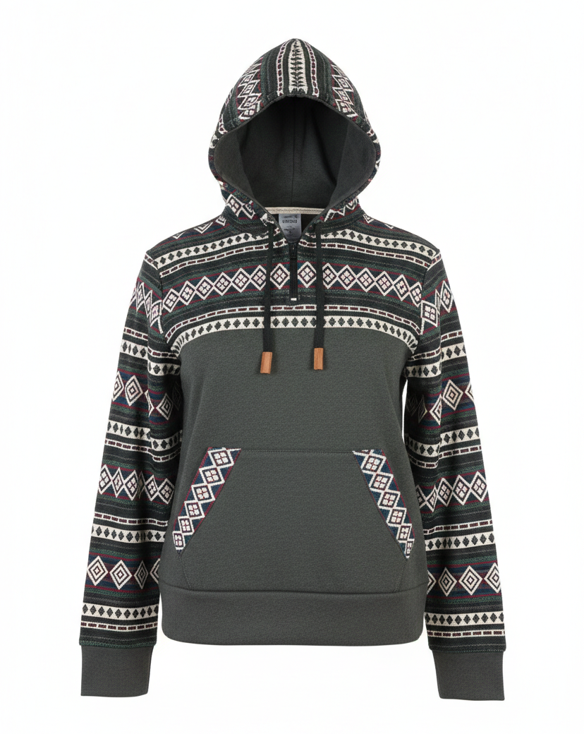 Hoodie West avec zip gris foncé 8