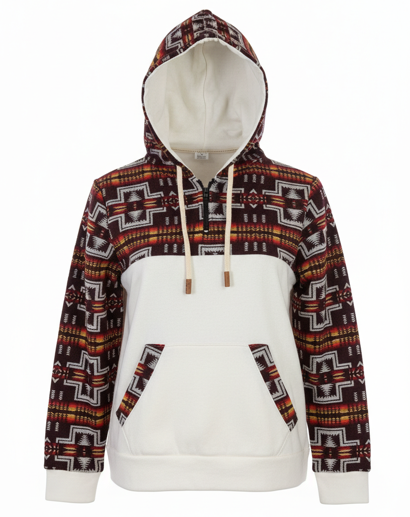 Hoodie West avec zip blanc 2