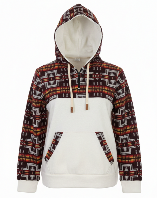 Hoodie West avec zip blanc 2