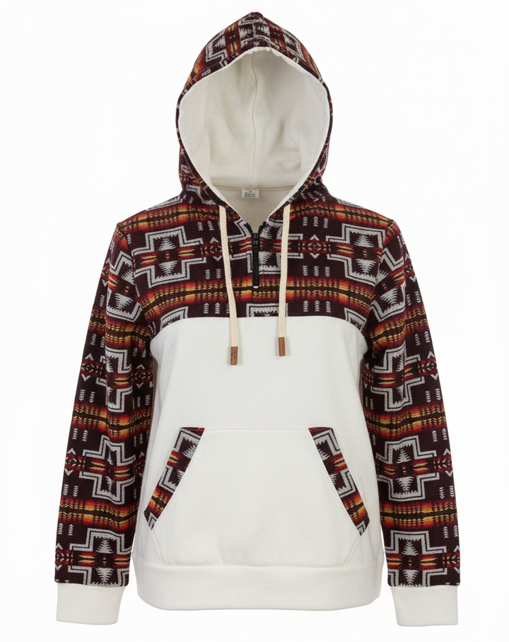 Hoodie West avec zip blanc 2