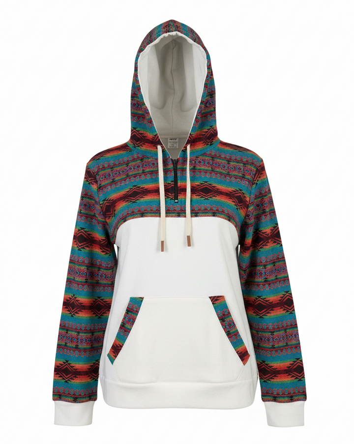 Hoodie West avec zip blanc 4