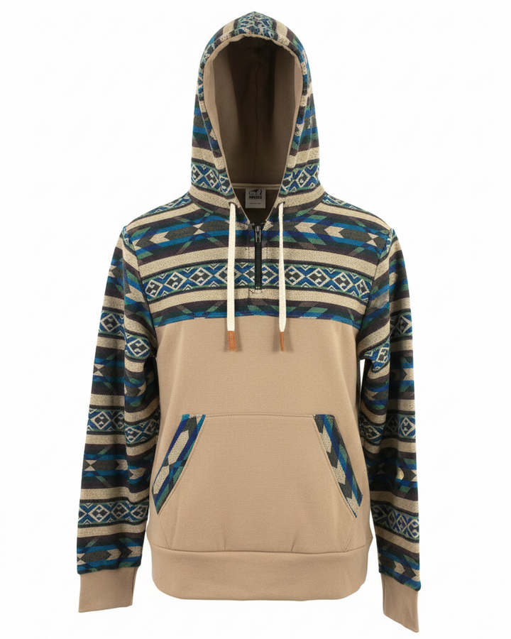 Hoodie West avec zip beige 4