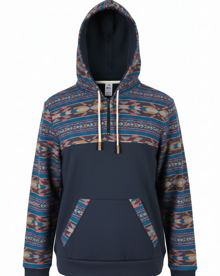 Hoodie West avec zip bleu 5