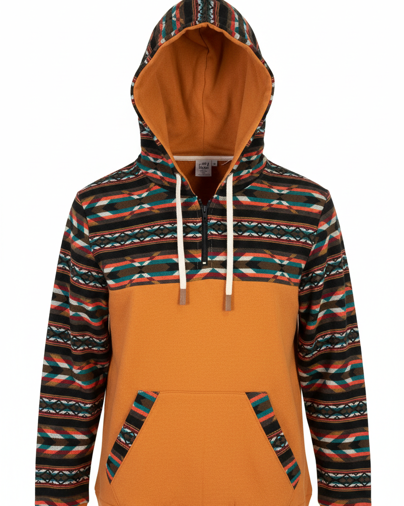 Hoodie West avec zip orange 10