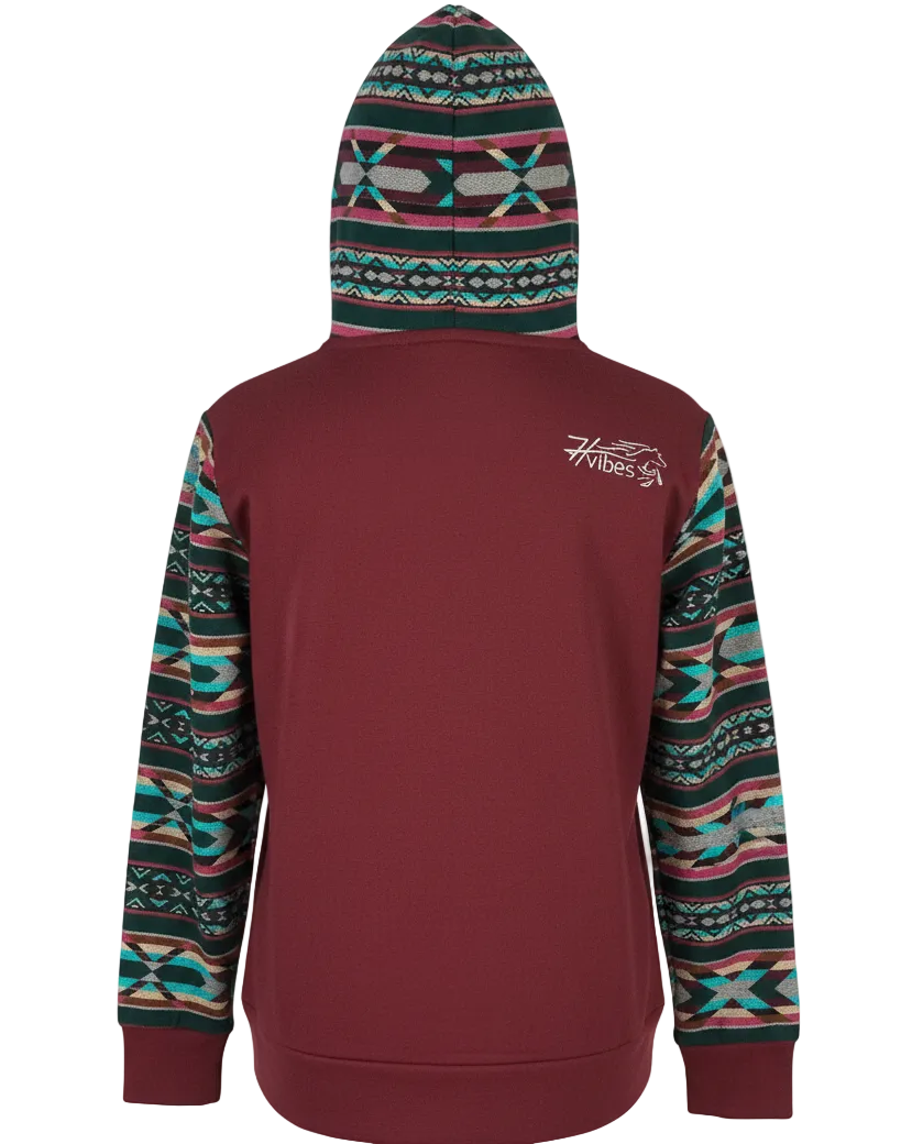 Hoodie West avec zip bourgogne 1