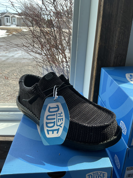 Soulier Hey Dude homme Wally stretch BLACK/BLACK