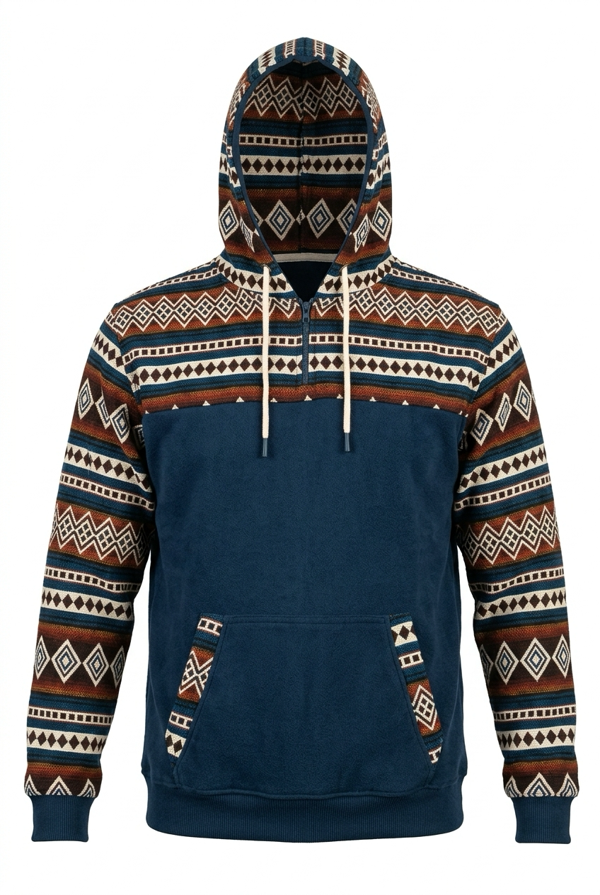 Hoodie West avec zip bleu 12