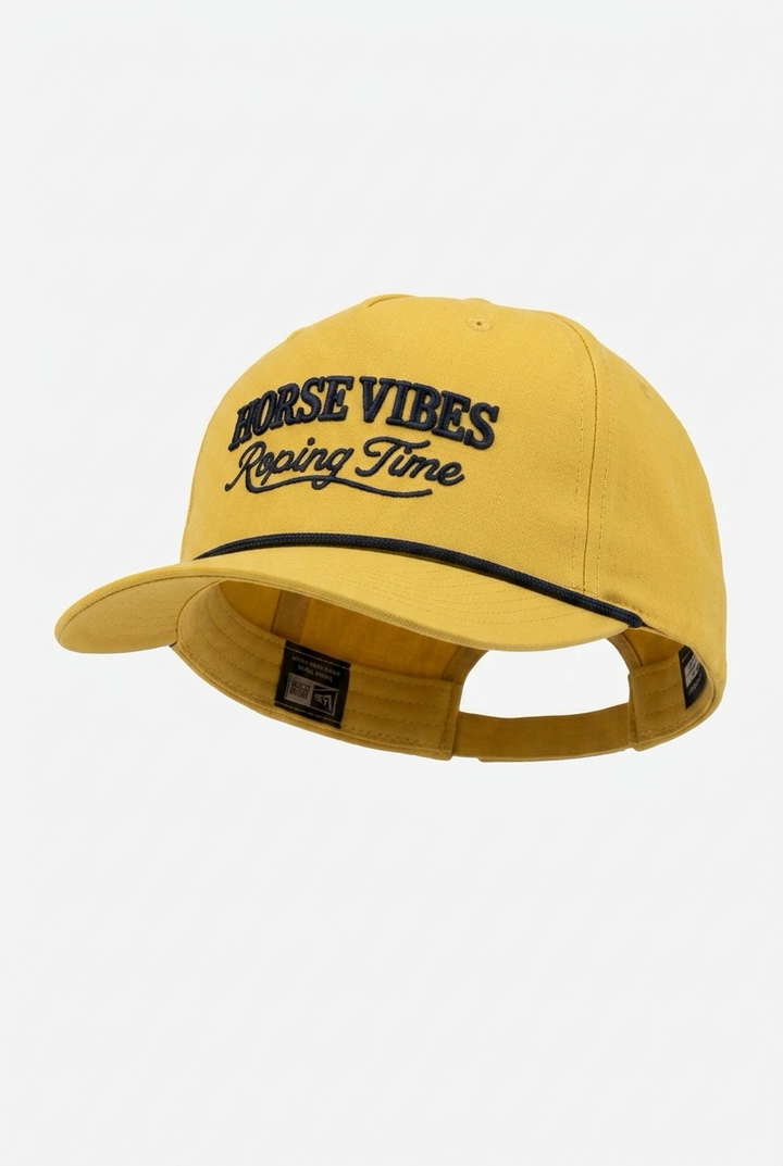 Casquette roping time jaune avec corde