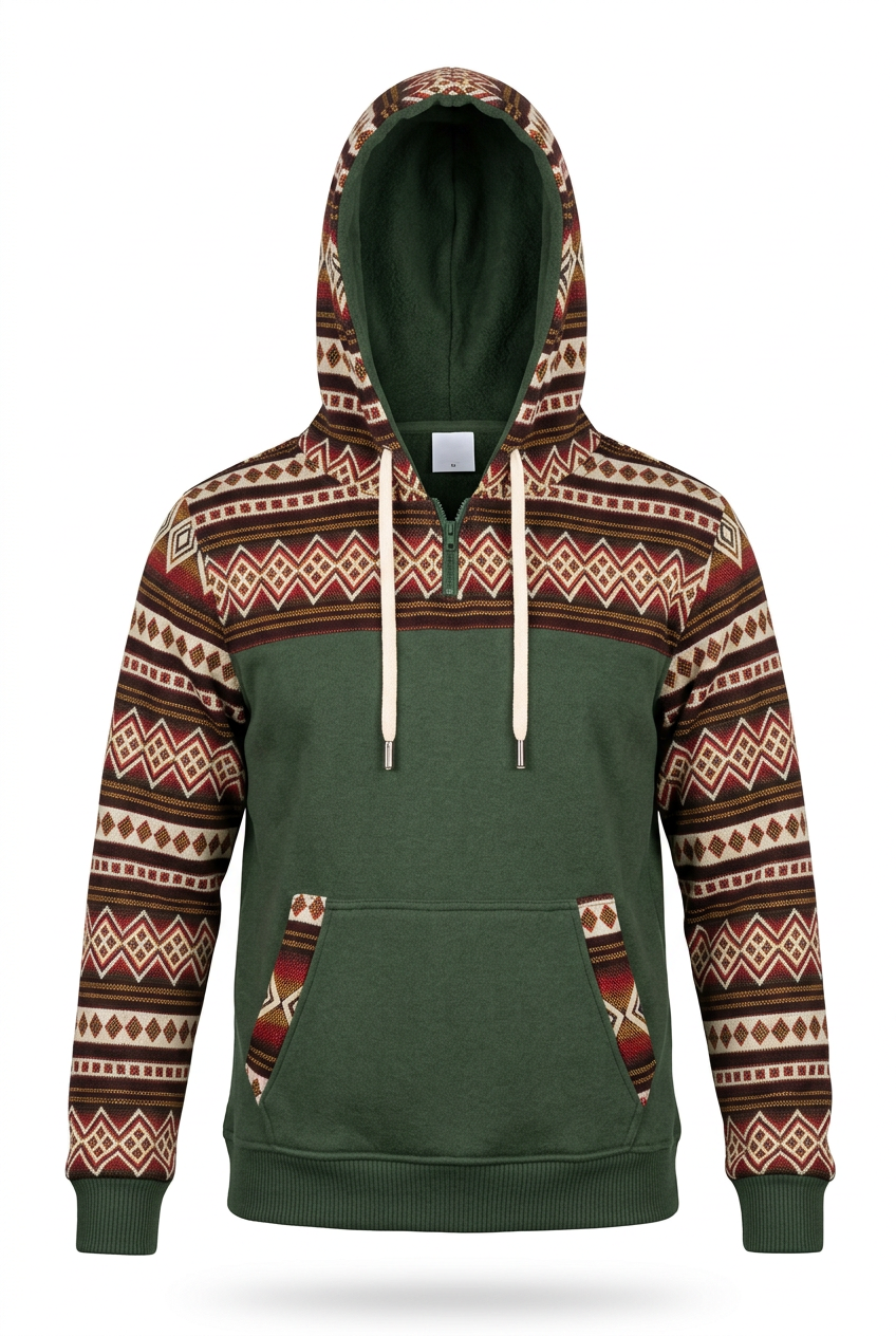 West hoodie with khaki zip 3