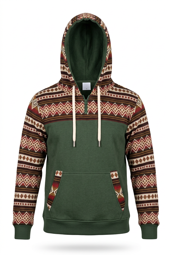 West hoodie with khaki zip 3