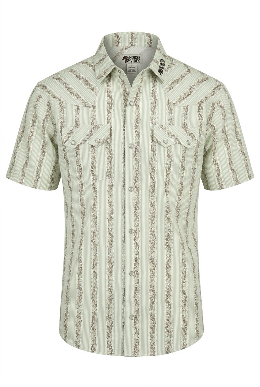 CHEMISE HOMME HORSE VIBES MANCHE COURTE DESING FOIN
